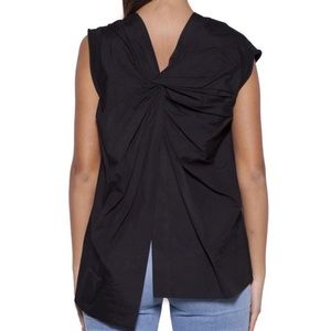 3.1 Phillip Lim Poplin Split Back Knot-Tie Detail Sleeveless Top Sz 4